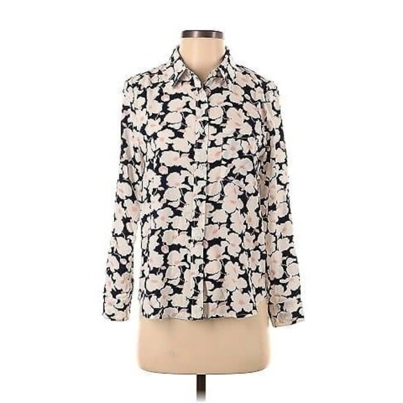 Skies Are Blue Women's Floral Girly Long Sleeves Button Down Blouse Petite S - Picture 1 of 7